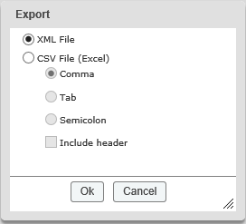 Export Dialog