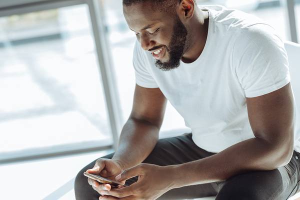 Man using a phone