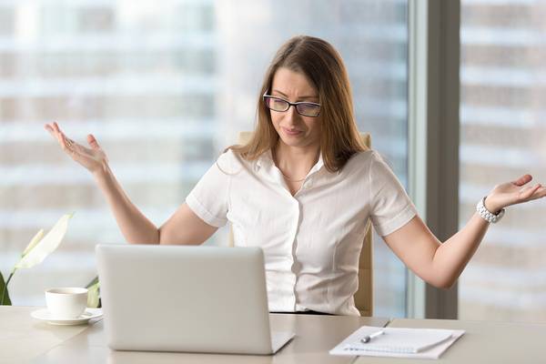 Woman having a computer problem