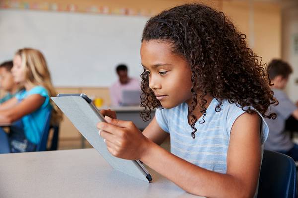 Young student using a tablet