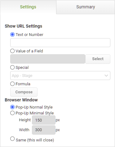 Show URL Settings