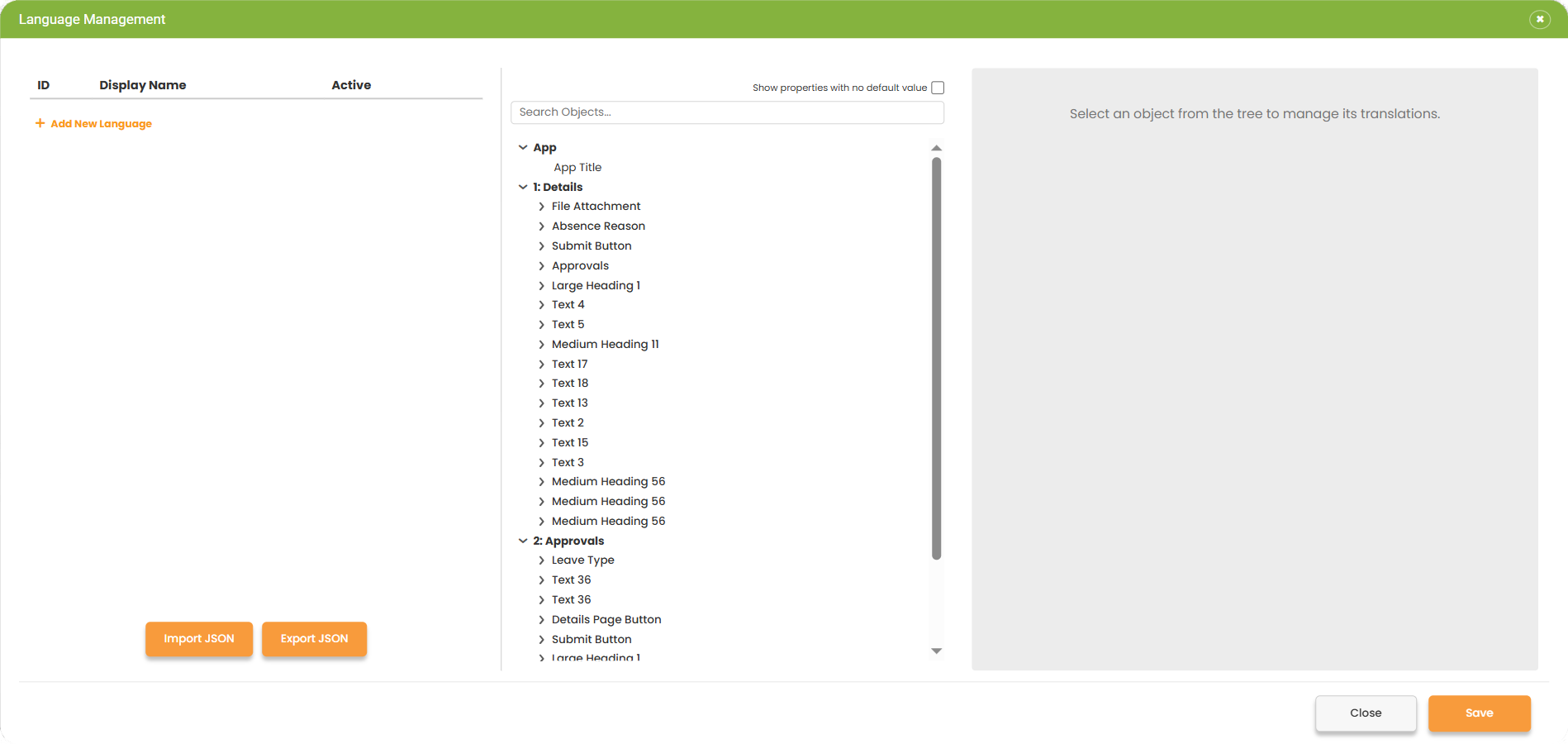 Multi-language management