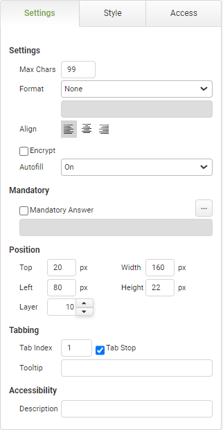 Text Input Settings