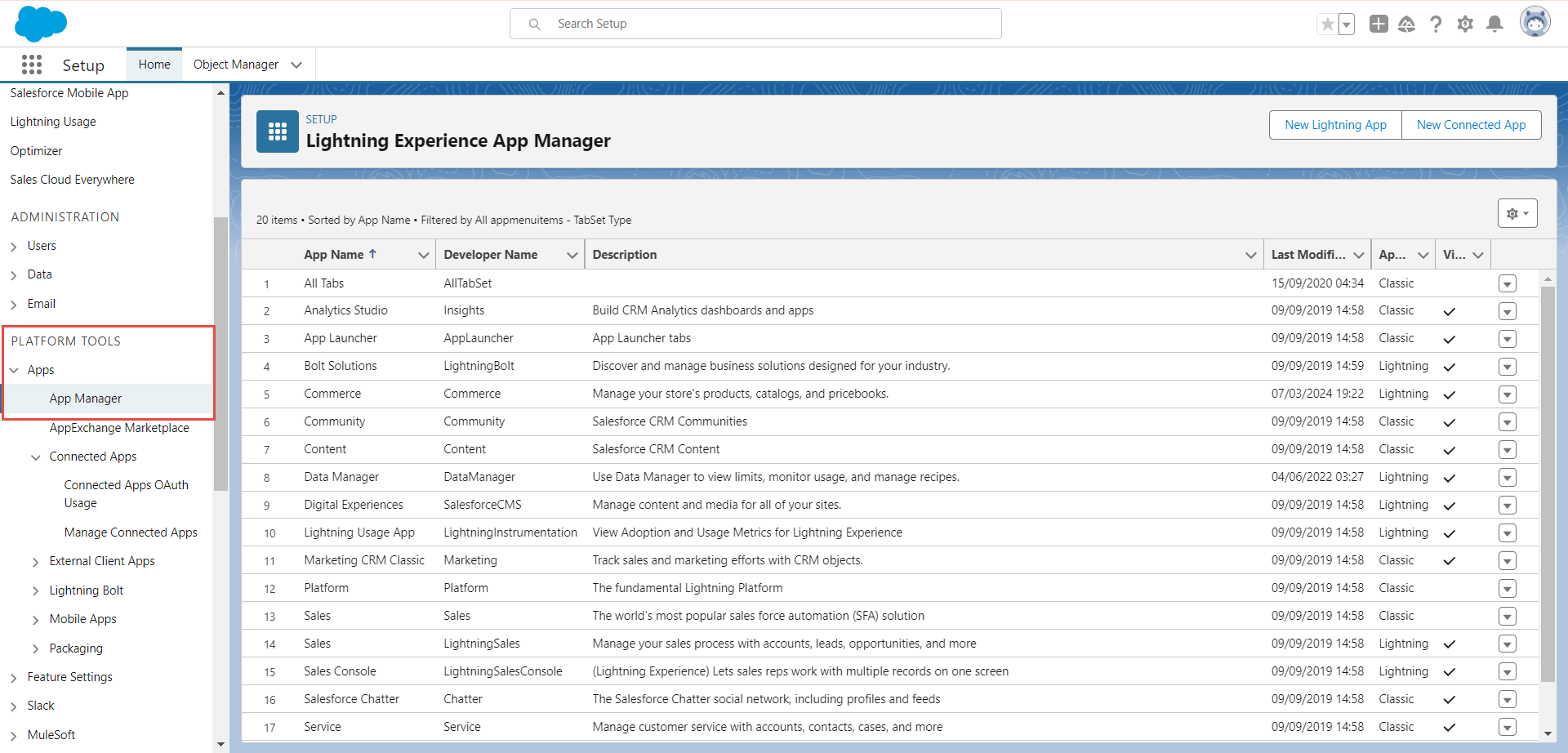 Salesforce App Manager