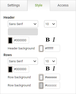 Data List Style