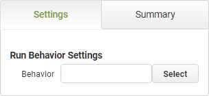Run Behavior Settings