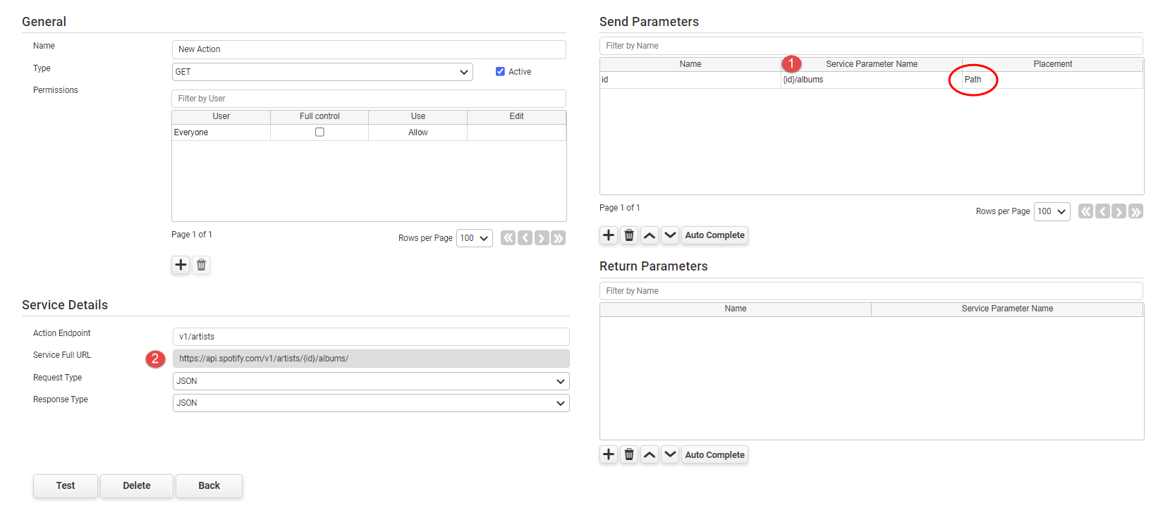 REST - Send Parameters - Placement - Path