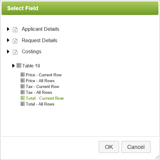 Performing Row Calculations - Set Field Behavior