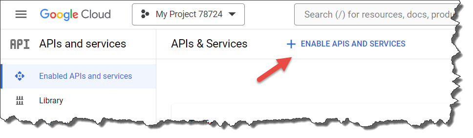 Google API Console - Enable API and services2