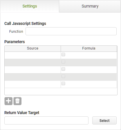 Call Javascript Settings