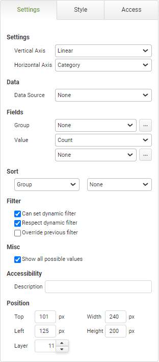 Bar Chart Settings