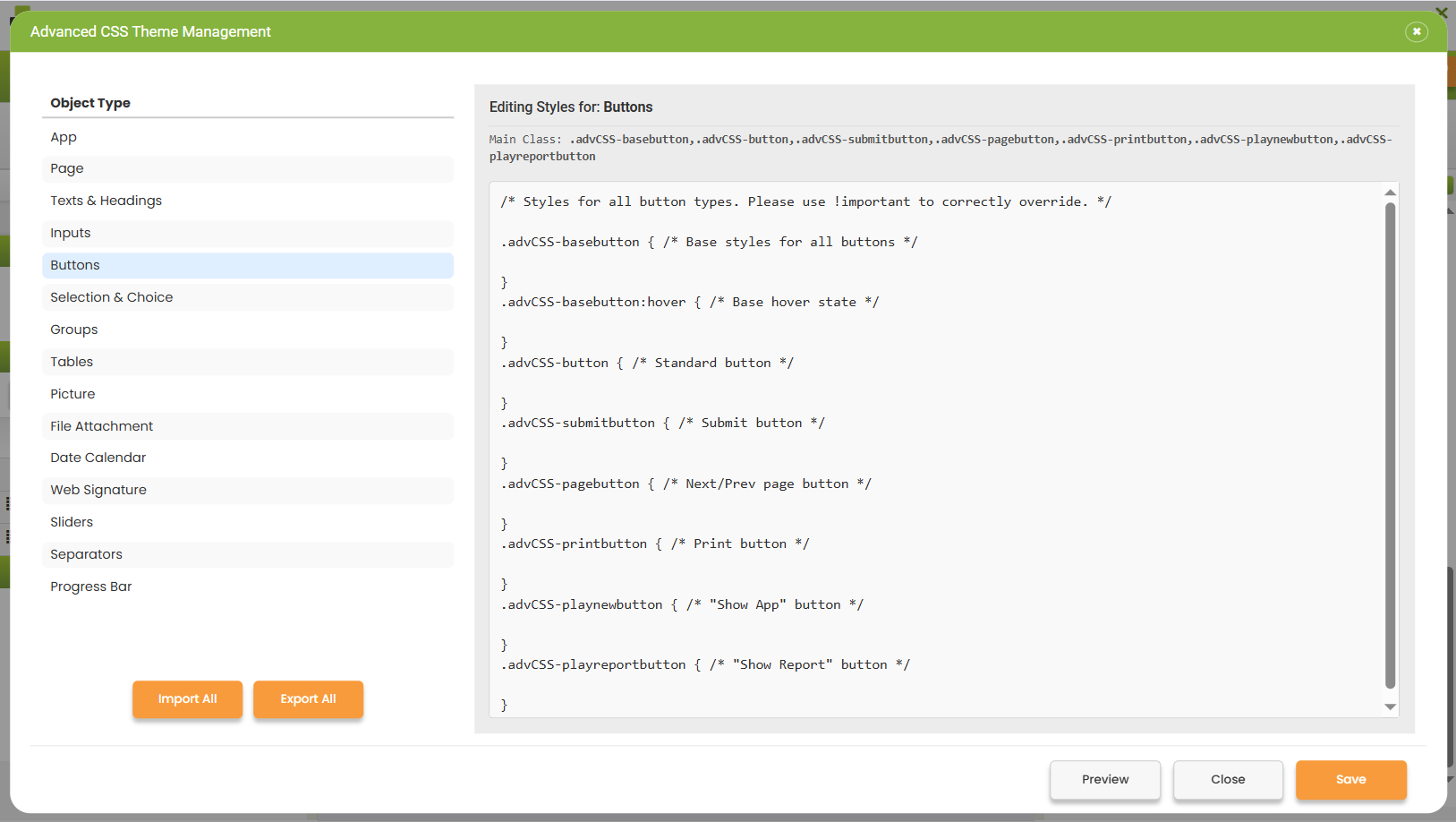 Advanced CSS Theme Management