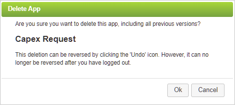 Delete App Confirmation Dialog